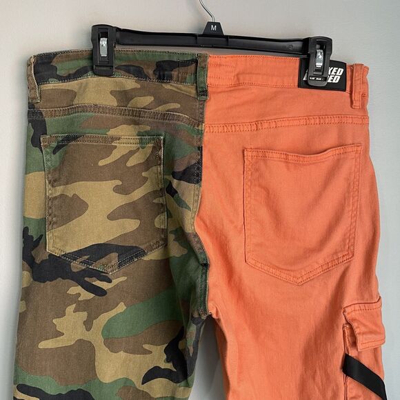 Locked Loaded Jeans Men 36X30 Denim Camo Mid Rise Skinny Zipper Pocket Moto Army - Picture 14 of 16